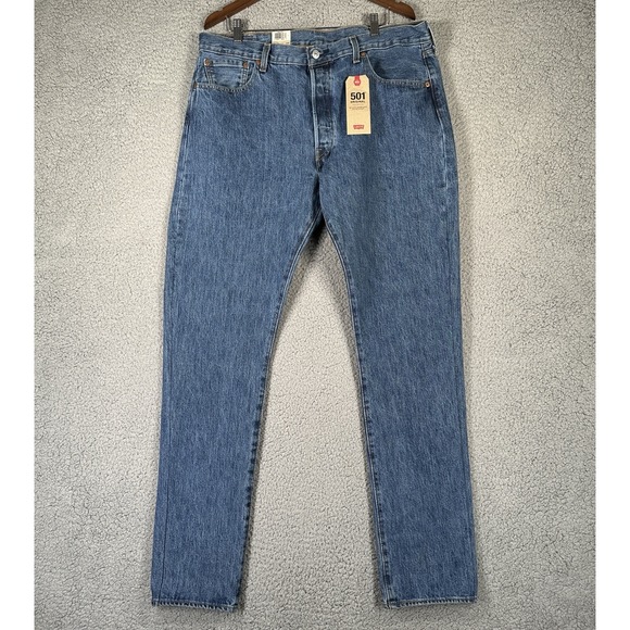 NWT Levis 501xx Original Jean Men 38x34 Straight‎ Leg Button Fly Denim Blue - Picture 1 of 15